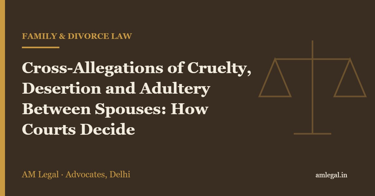 Cross-Allegations of Cruelty, Desertion and Adultery Between Spouses: How Courts Decide - AM Legal, Delhi