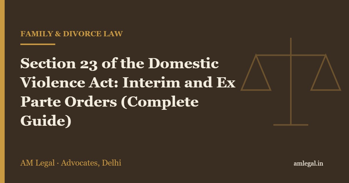 Section 23 of the Domestic Violence Act: Interim and Ex Parte Orders (Complete Guide) - AM Legal, Delhi